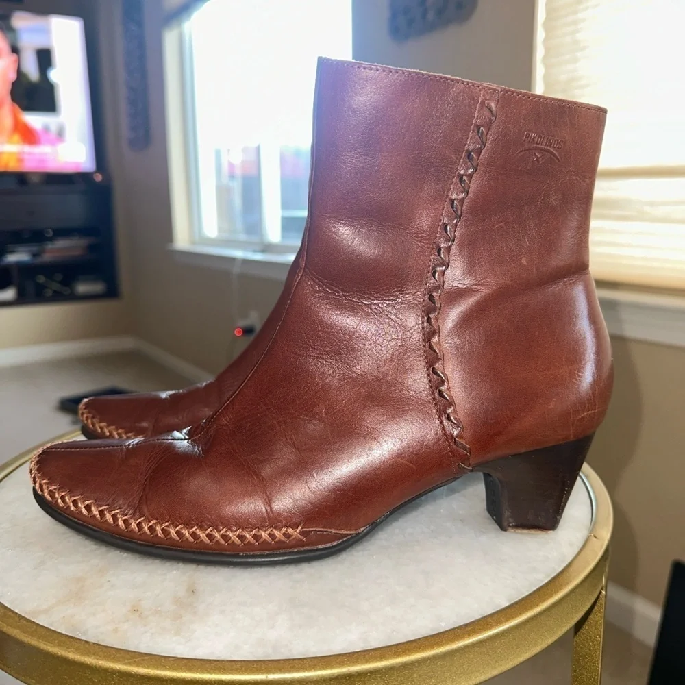 Pikolinos Brown Leather Ankle Boots with zipper - Size 39